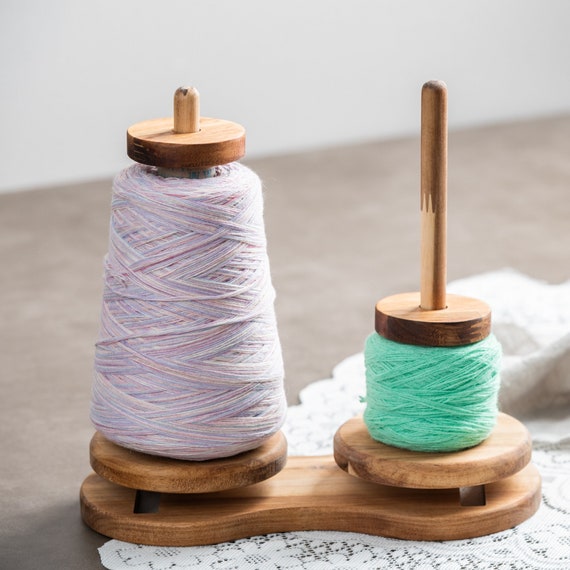 Yarn Holder Double Yarn Butler Large Yarn Wooden Spinning Etsy