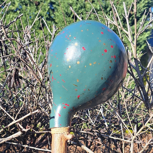 Green speckled gourd Rattle