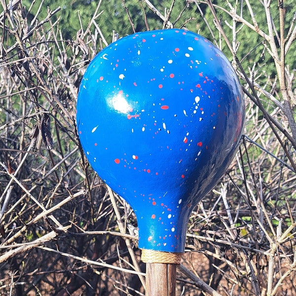 Blue speckled gourd Rattle