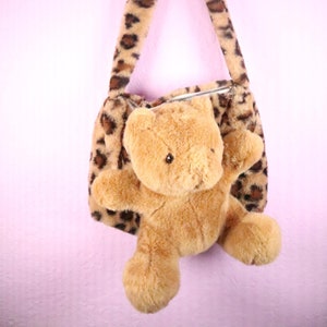 Cute Teddy Bear Purse | Small Cheetah Purse | Teddy Bear Bag | Weird Gifts