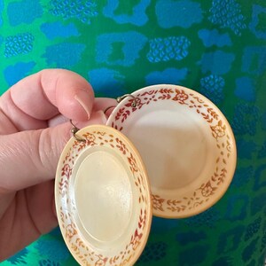 Vintage Doll Accessory Plate Earrings | Doll Accessory Earrings | Weird Jewelry