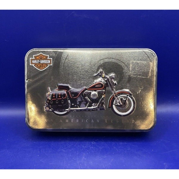 Harley Davidson Motorcycle Collector Tin Empty Trinket Stash Box Container 1998