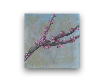 Spring Blossoms #2 6 X 6 Small Original Acrylic Painting