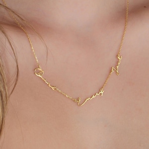 Collar de nombre delicado- Joyería de nombre minimalista- Collar de nombre múltiple- Collar familiar personalizado de plata 925- Joyería de nombre- Regalo de nueva mamá