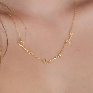 Delicado collar con tres nombres, collar con tres nombres para niños, collar familiar personalizado con tres nombres, ideas para regalos de Navidad, regalo perfecto para ella, mamá