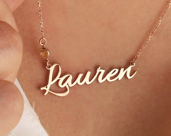 Nameplate Necklace- Modern Name Necklace- Personalized Name Necklace in Silver- Personalized Jewelry- Christmas Gift- Custom Name Jewelry