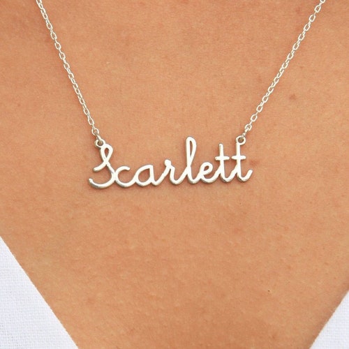 Sterling Silver Name Necklace Personalized Jewelry Etsy