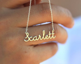 Naamketting - gouden naamketting - minimalistische naamsieraden, aangepaste ketting - gepersonaliseerde ketting - gepersonaliseerd cadeau