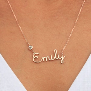 925 Silver Custom Name Necklace- Bridesmaid Gift for Her, Women- Name Plate Necklace- Gold Name Jewelry- Personalized Jewelry-Christmas Gift