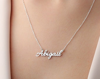 Custom Personalized Name Necklace- Minimalist Jewelry- Necklace For Mom, Her- Mother Day Gift- Tiny Name Necklace- Gift For Kids-Gold Plated