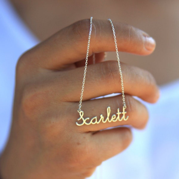 Nameplate Necklace - Modern Name Necklace - Personalized Name Necklace - Personalized Jewelry, Christmas Gift, Custom Name Jewelry