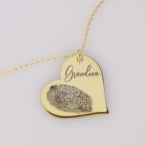 Collier d'empreintes digitales en argent pendentif d'empreintes digitales personnalisé collier commémoratif collier de couple bijoux gravés bijoux d'empreintes digitales