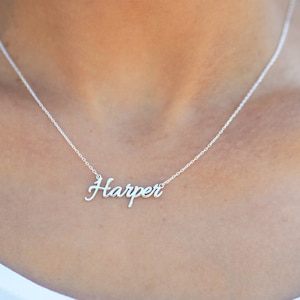 Nameplate Necklace Modern Name Necklace Personalized Name Necklace Personalized Jewelry, Christmas Gift, Custom Name Jewelry image 2