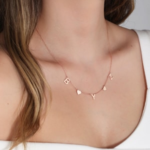 Collar con nombre de plata - Collar con inicial personalizado de oro - Regalos personalizados - Regalos de Navidad - Regalos para el día de la madre - Regalos para ella - Joyas con iniciales