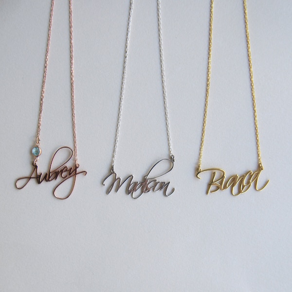 Name Necklace For Kids - Girls Name Necklace - Minimalist Name Necklace - Christmas Gift - Gold Name Jewelry - Personalized Jewelry