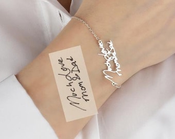 Handwriting Bracelet Handwriting Jewelry Signature Bracelet Custom Handwriting Bracelet Memorial Bracelet Personalized Keepsake Gifts