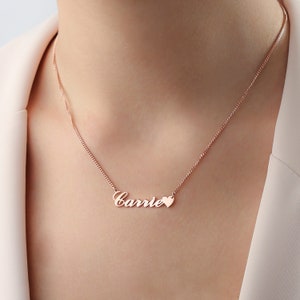 Dainty Silver Necklace - Personalized Name Necklace - Mother's Day Gift - Gold Plated - Gift for Kids - Sterling Silver Jewelry