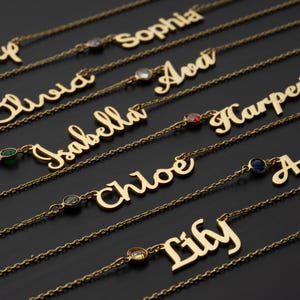 Personalisierte Name Halskette, zierliche Namen Halskette, Brautjungfer Geschenk, Geschenk für Mutter, personalisierte Geschenke, Weihnachtsgeschenk, individueller Name Schmuck