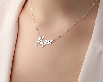 Custom Silver Necklace - Personalized Jewelry - Dainty Silver Necklace - Mother Day Gift - 24th Birthday Gift - Name necklace for Kids