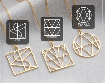 Personalized Name Logo Necklace- Custom Name Logo Necklace- Personalized Gift For Her- Christmas Gift- Handmade Jewelry- Birthday Gift