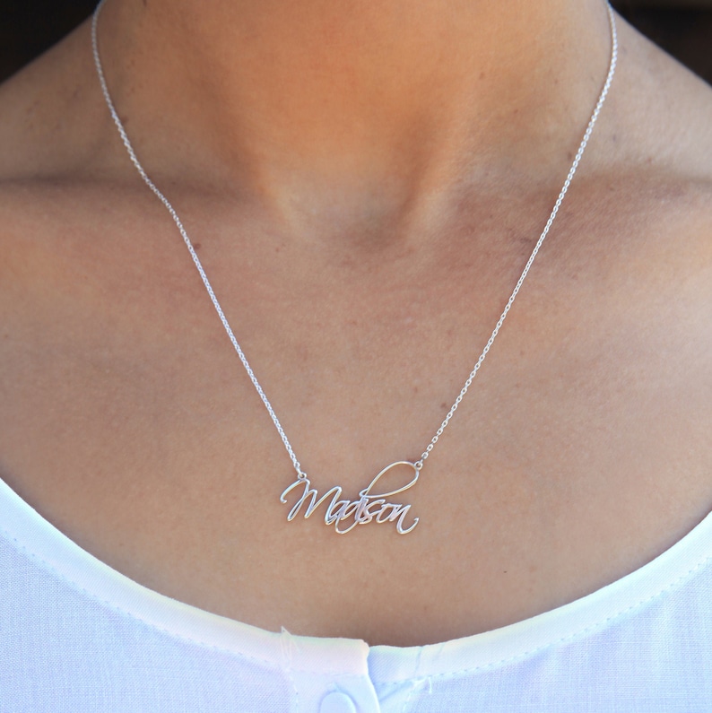 Nameplate Necklace Modern Name Necklace Personalized Name Necklace Personalized Jewelry, Christmas Gift, Custom Name Jewelry image 5