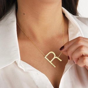 Collar con letras - Collar con inicial - Collar de plata - Regalo de dama de honor - Collar - Regalo de esposa - Regalo de madre - Regalo de hermana - Regalo de hija