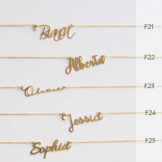 Personalized Name Necklace Dainty Name Necklace Bridesmaid | Etsy