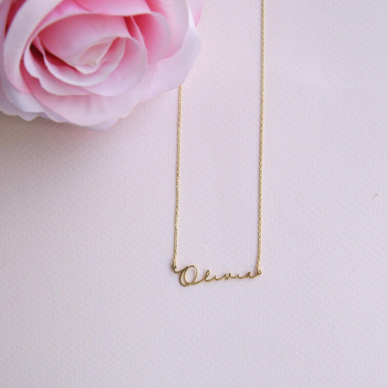 Name Bar Necklace - Bridesmaid gift - Gift for Friend - Name Necklace for Girls - Name Necklace Gold - Personalized Gift image 11