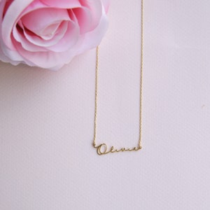 Name Bar Necklace Bridesmaid gift Gift for Friend Name Necklace for Girls Name Necklace Gold Personalized Gift image 6