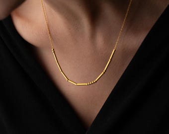 Morse Code Name Necklace with Secret Message Necklace Sterling Silver Morse Code Jewelry  Initial Necklace Letter Necklace Hidden Message