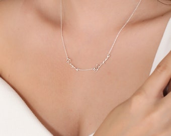 Collier prénom minimaliste multiple, collier 2 prénoms, bijoux prénom en or personnalisés, cadeau personnalisé pour elle, collier de Noël, bijoux de famille