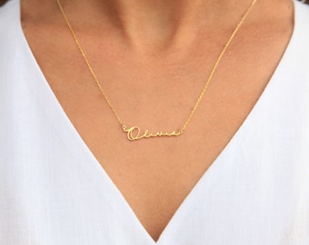 Name Bar Necklace - Bridesmaid gift - Gift for Friend - Name Necklace for Girls - Name Necklace Gold - Personalized Gift