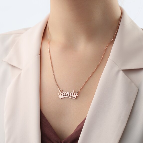 Chain Link Necklace with Names - Sterling Silver Necklace