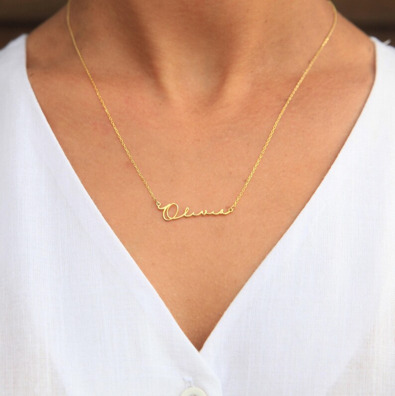 Name Bar Necklace - Bridesmaid gift - Gift for Friend - Name Necklace for Girls - Name Necklace Gold - Personalized Gift image 4