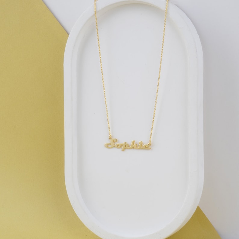 Vertical Name Necklace in Sterling Silver, Cursive Name Jewelry, Custom Name Charm, Personalized Gift, Vertical Minimalist Name Jewelry image 8