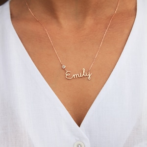 Name Bar Necklace Bridesmaid gift Gift for Friend Name Necklace for Girls Name Necklace Gold Personalized Gift image 7