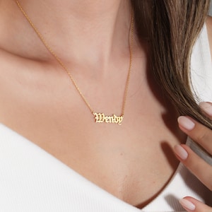 Vertical Name Necklace in Sterling Silver, Cursive Name Jewelry, Custom Name Charm, Personalized Gift, Vertical Minimalist Name Jewelry image 5
