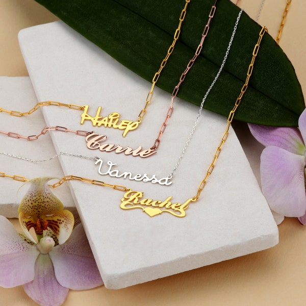 Personalized Silver  Name Necklace - Dainty Gold Necklace - Mother Day Gift - Hailey, Carrie Name Necklace - Customized Jewelry