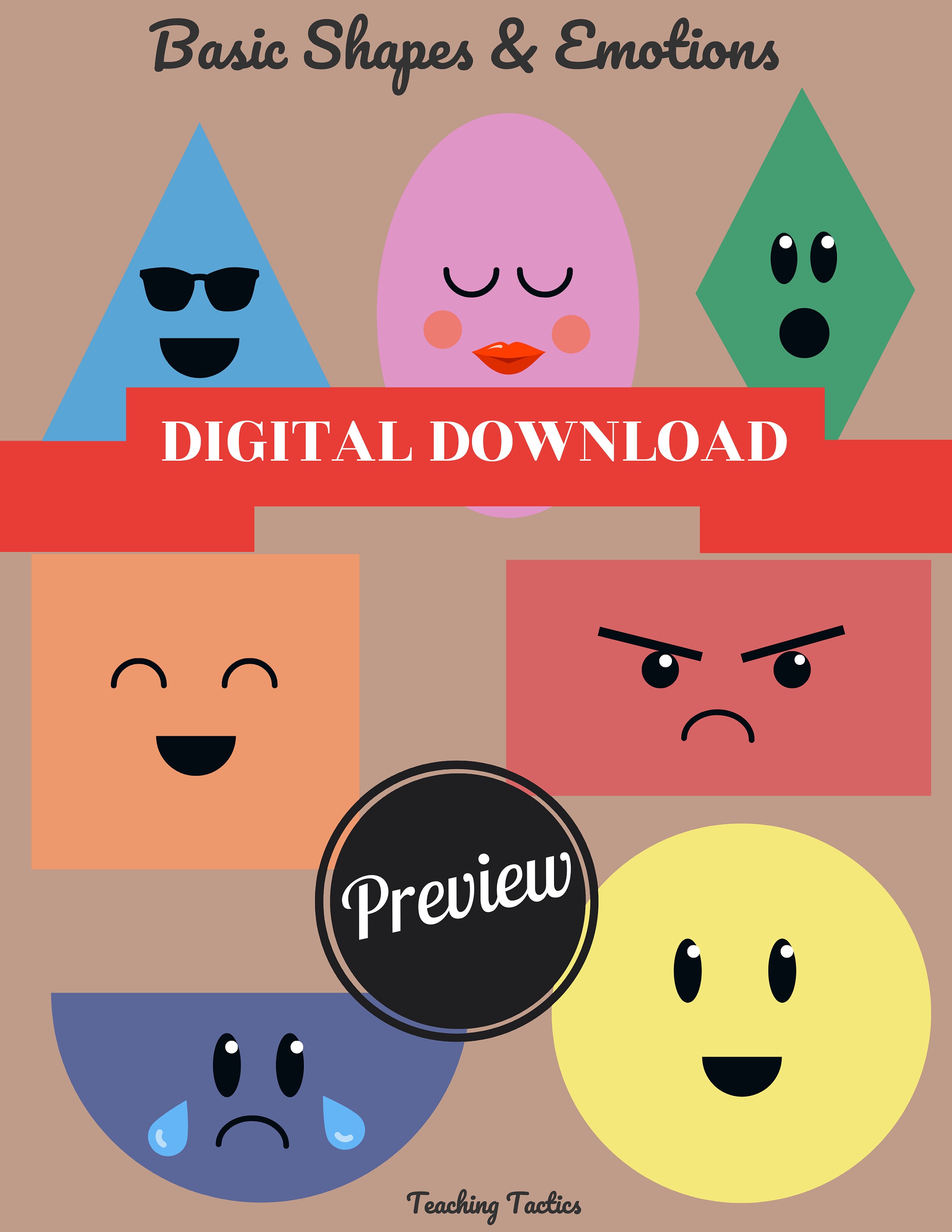 Basic Shapes & Emotions Online ESL Props - Etsy New Zealand