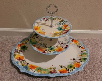 Extra Large Pioneer Woman Willow PLATTER 3 Tier Stand made with ULTRA HEAVY hardware, Most Popular Gift for her, mom, mother, sister, wife