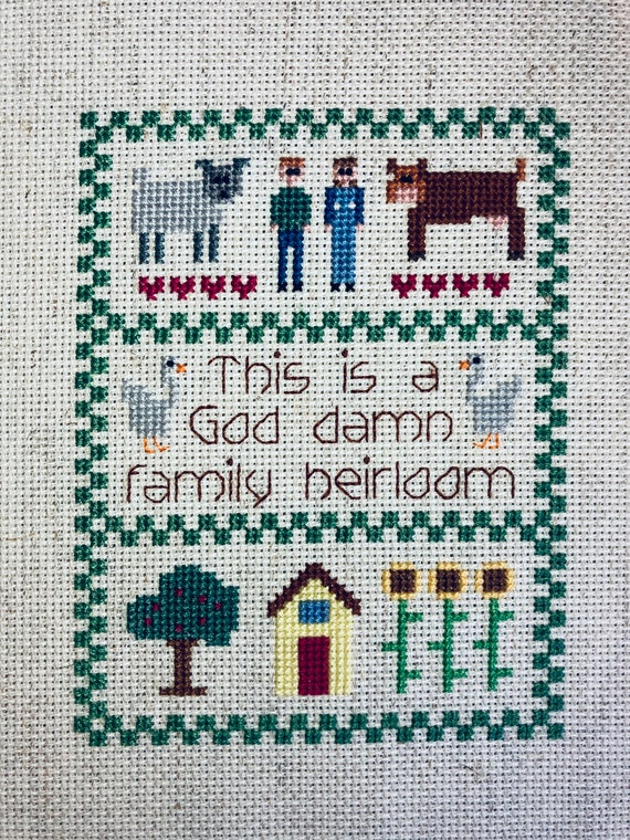 This Is A God Damn Family Heirloom Cross Stitch Pattern Etsy