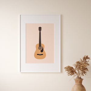 Guitar Wall Art Print, Music Poster, Guitar Poster, Music Wall Art, Minimal Art, Modern Style, Music Room and Studio Wall Decor Poster, Gift