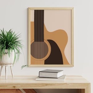Guitar Print Music Poster, Physical Art Print, Music Wall Art, Minimal Art, Modern Style, Musicians&#39; Gift, Music Studio Art