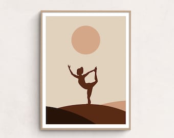 Yoga Wall Art | Yoga natarajasana pose art print | yoga poster | yoga printable | digital download | yoga studio decor