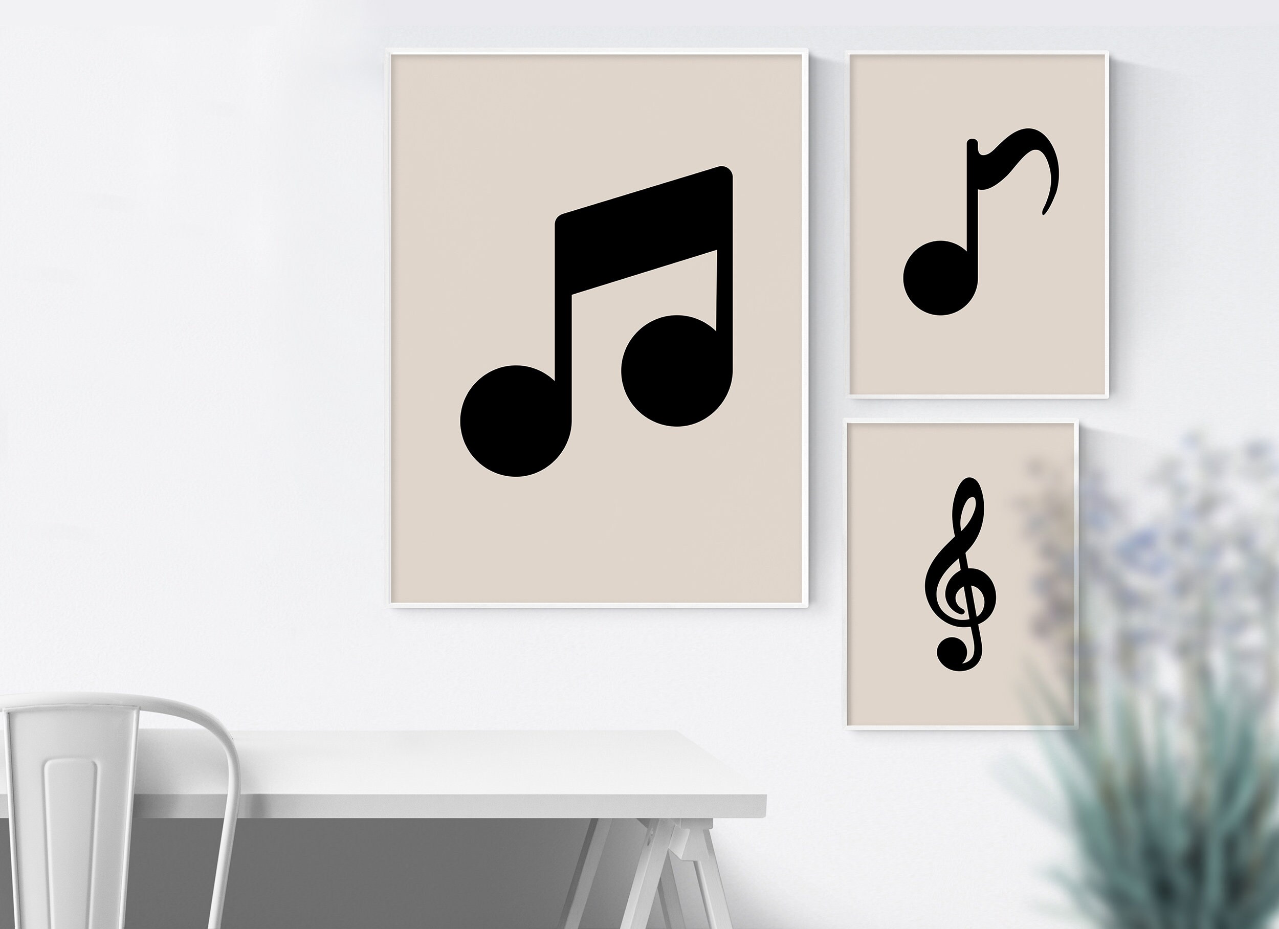 Music Note Wall Art Posters Set of 3 Prints Music Room Etsy