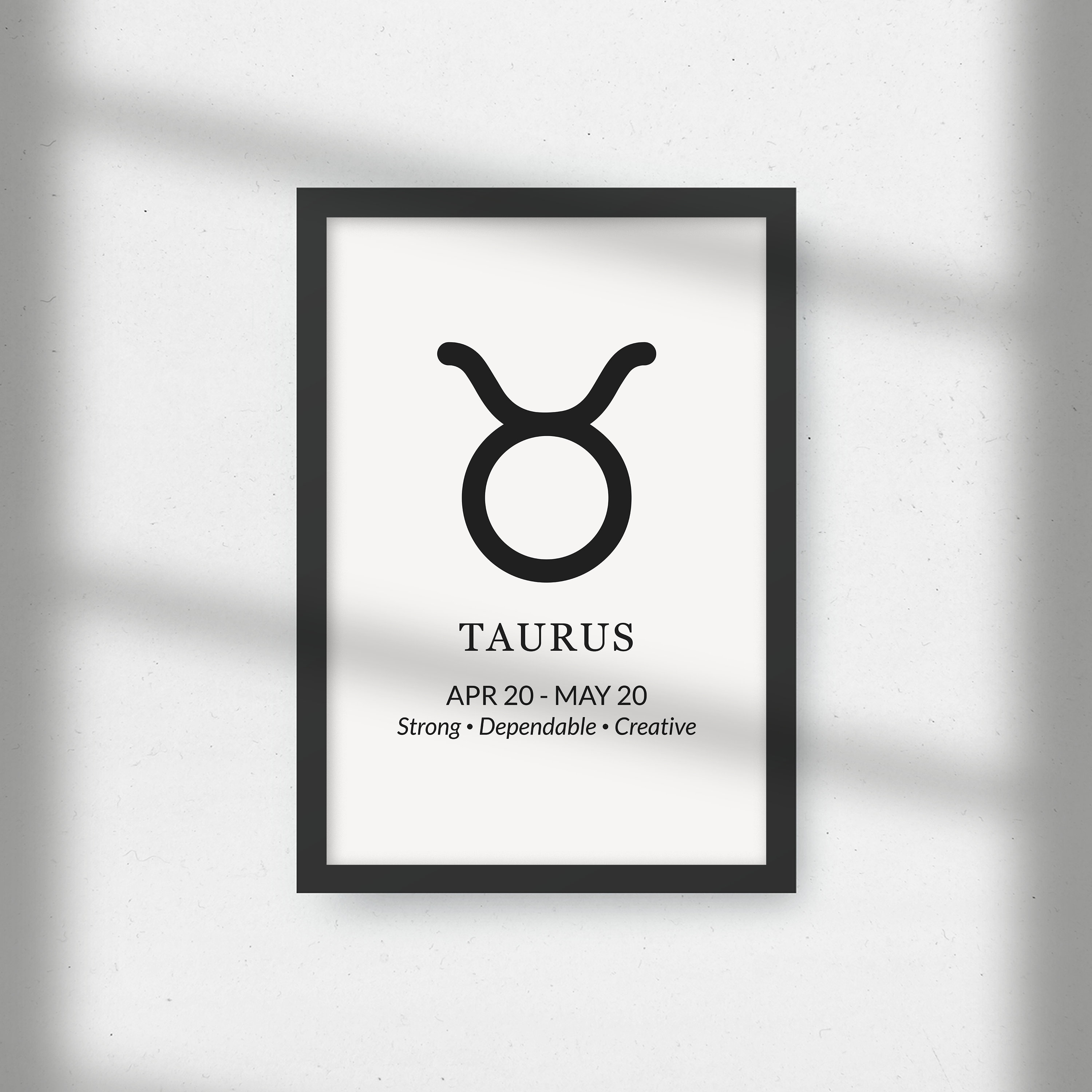 Taurus Sttle Taurus Zodiac Sign Poster, Printable Art, Personality Traits and Dates ...