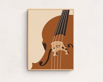 Poster di violino, stampa di violino, violino stampabile, arte della parete di violino, poster musicale, DOWNLOAD DIGITALE