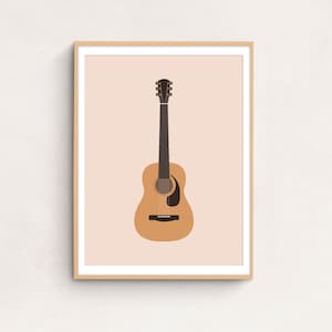 Guitar Print Music Poster, Printable Art, Music Wall Art, Minimal Art, Modern Style, DIGITAL DOWNLOAD, PRINTABLE Art