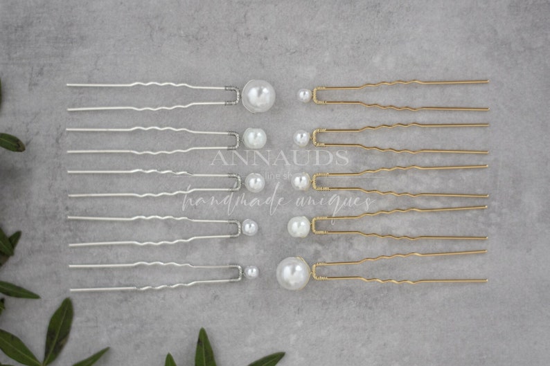 ღ Hairpins pearls bridal jewelry hair accessories image 5