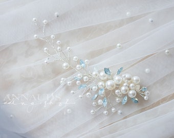 Bridal jewelry pearl barrette